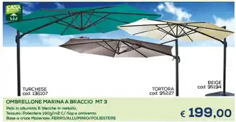 Casa & Co Ombrellone Marina a Braccio MT 3 offerta