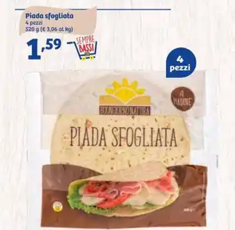 In'S Mercato Buongiorno Natura Piada sfogliata 4 pezzi 520 g offerta