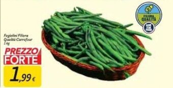 Carrefour Fagiolini Filiera Qualità Carrefour 1 kg offerta