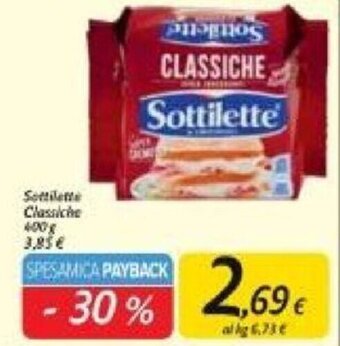 Carrefour Sottilette Classiche 400 g offerta