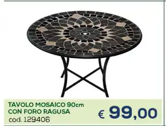 Tavolo Mosaico 90cm Con Foro Ragusa