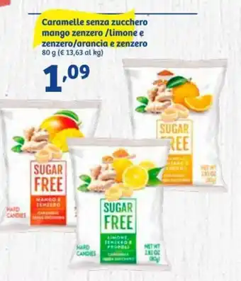 In'S Mercato Caramelle senza zucchero mango zenzero/limone e zenzero/arancia e zenzero 80 g offerta