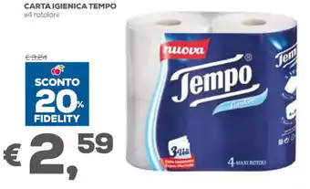 Pan Tempo Carta Igienica x4 rotoloni offerta