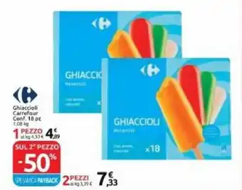 Carrefour Ghiaccioli Conf. 18 pz 2 pezzi