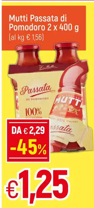 Galassia Mutti Passata di Pomodoro 2 x 400 g offerta