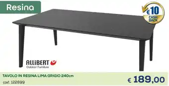 Casa & Co Allibert Tavolo in Resina Lima Grigio 240cm offerta