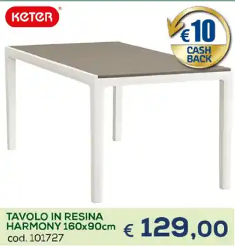 Casa & Co Keter Tavolo in Resina Harmony 160x90cm offerta
