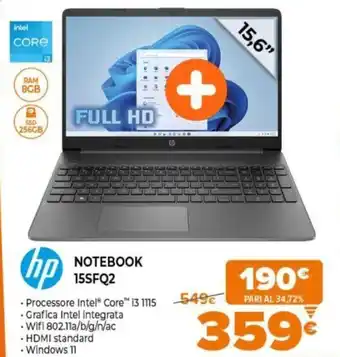 Expert hp Notebook 15SFQ2 offerta