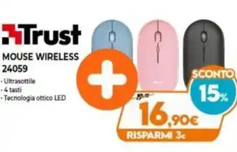 Expert Trust Mouse Wireless 24059 offerta