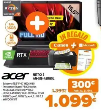 Expert acer Nitro 5 AN-515-45R80L offerta