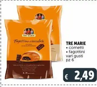 Tre marie cornetti, fagottini vari gusti pz 6