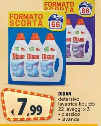Deco Supermercati Detersivo lavatrice liquido 22 lavaggi x 3 -classico -lavanda dixan offerta