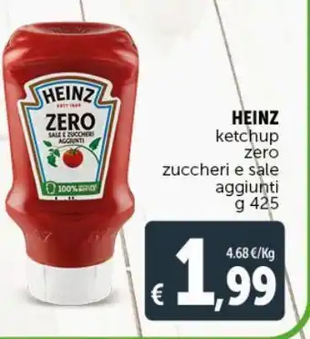 Deco Supermercati Ketchup zero zuccheri e sale aggiunti heinz offerta
