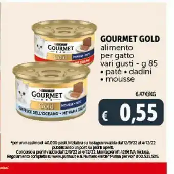 Deco Supermercati Alimento per gatto vari gusti -patè -dadini -mousse gourmet gold offerta
