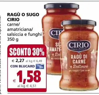 Il Gigante Ragu' o sugo cirio offerta