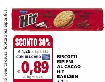 Il Gigante Biscotti ripieni al cacao hit bahlsen offerta