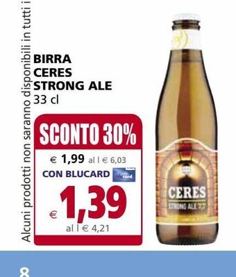 Il Gigante Birra ceres strong ale offerta