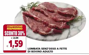 Il Gigante Lombata senz'ossa a fette di bovino adulto offerta