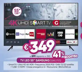 Il Gigante Tv led 55'' samsung 55au7172 offerta
