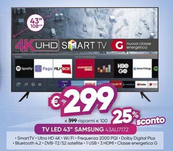 Il Gigante Tv led 43'' samsung 43au7172 offerta