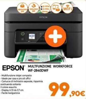 Expert Epson Multifunzione Workforce WF-2840DWF offerta