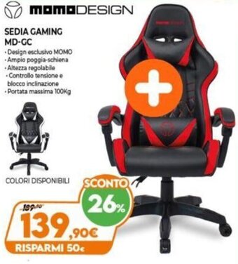 Expert Mama Design Sedia Gaming MD-GC offerta