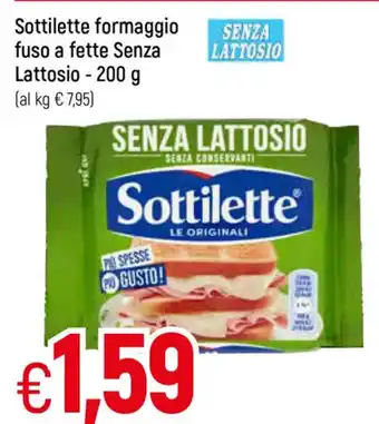 Galassia Sottilette formaggio fuso a fette Senza Lattosio - 200g offerta