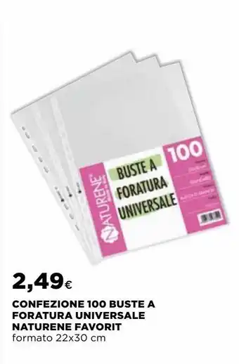 Coop Confezione 100 buste a foratura universale naturene favorit offerta