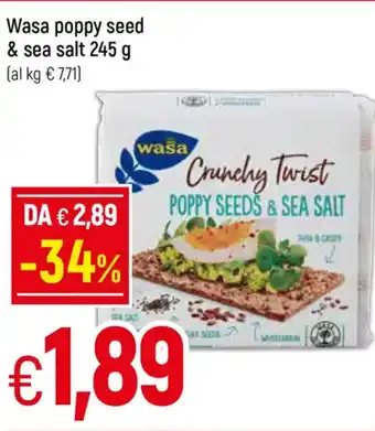 Galassia Wasa poppy seed & sea salt 245 g offerta