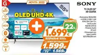 Expert Sony TV OLED 55" XR-55A75K offerta