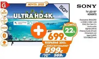 Expert Sony TV LED 55" KD50X72 offerta