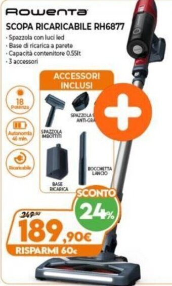 Expert Rowenta Scopa Ricaricabile RH6877 offerta