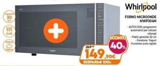 Expert Whirlpool Forno Microonde MWP304M offerta