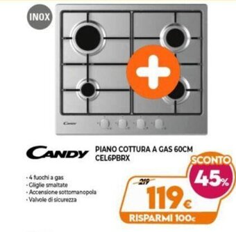 Expert Candy Piano Cottura a Gas 60cm CEL6PBRX offerta