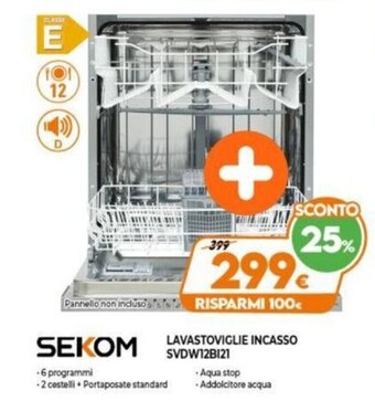 Expert Sekom Lavastoviglie Incasso SVDW12BI21 offerta