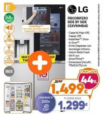 LG Frigorifero Side by Side GSXV90MBAE