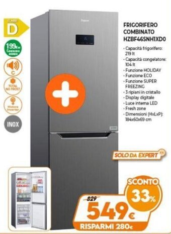Expert Zoppas Frigorifero Combinato HZBF46SNH1XD0 offerta