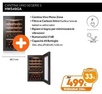 Expert Haier Cantina Vino 50 Serie 5 HWS49GA offerta