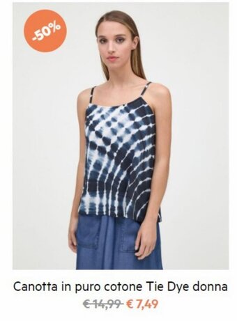 Canotta in puro cotone Tie Dye donna