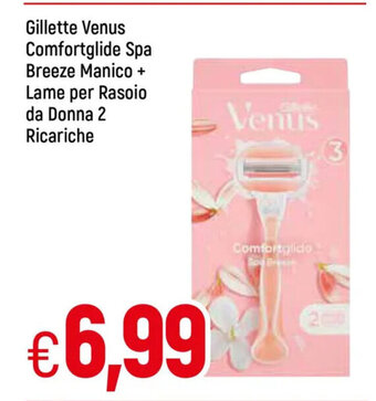 Galassia Gillette Venus Comfortglide Spa Breeze Manico + Lame per Rasoio da Donna 2 Ricariche offerta