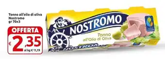 Carrefour Express Nostromo Tonno all'olio di oliva gr 70x3 offerta