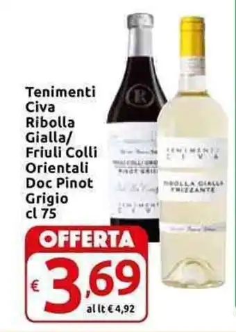 Tenimenti Civa Ribolla Gialla/Friuli Colli Orientali Doc Pinot Grigio cl 75