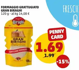 PENNY Gran Biraghi Formaggio Grattugiato 120 g offerta