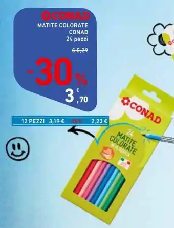 Conad Conad Matite Colorate 24 pezzi offerta