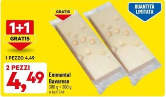 DPiù Emmental Bavarese 300 g + 300 g offerta