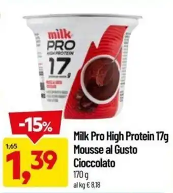 Milk Pro High Protein 17g Mousse al Gusto Cioccolato 170 g