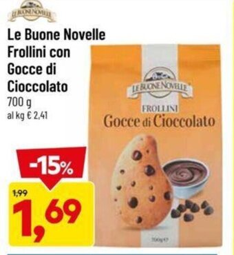 DPiù Le Buone Novelle Frollini con Gocce di Cioccolato 700 g offerta