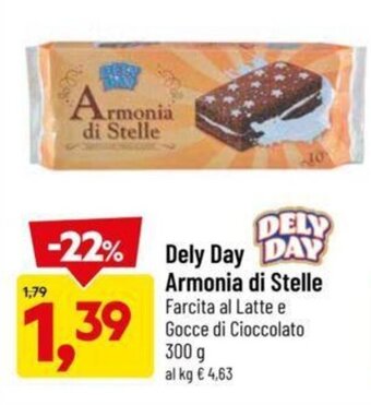 Dely Day Armonia di Stelle Farcita al Latte e Gocce di Cioccolato 300 g