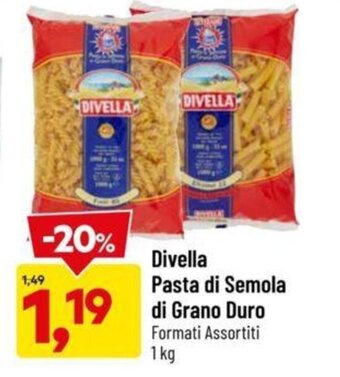 DPiù Divella Pasta di Semola di Grano Duro Formati Assortiti 1 kg offerta