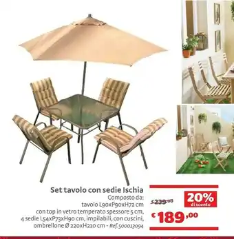 Bricocenter Set Tavolo Con Sedie Ischia offerta